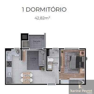 Apartamento, 1 quarto, 42 m² - Foto 1