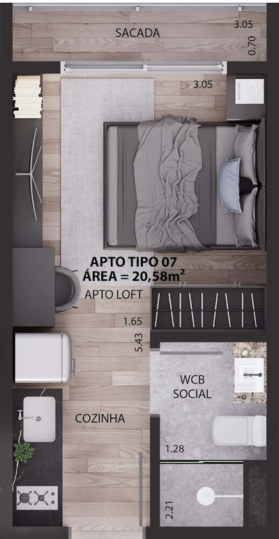 Flat/Apart Hotel, 1 quarto, 30 m² - Foto 4