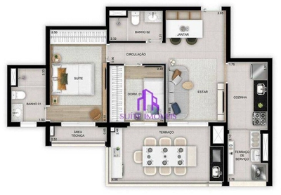 Apartamento, 3 quartos, 114 m² - Foto 1