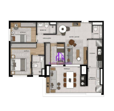 Apartamento, 2 quartos, 75 m² - Foto 1