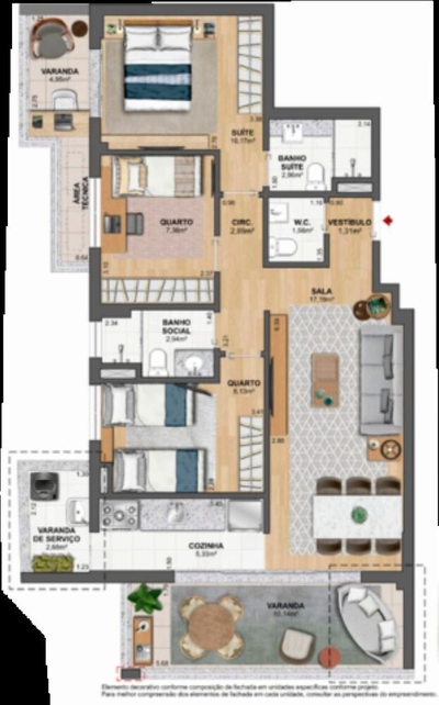 Apartamento, 2 quartos, 73 m² - Foto 3