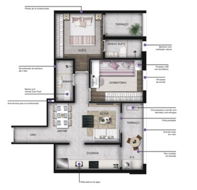 Apartamento, 2 quartos, 54 m² - Foto 3