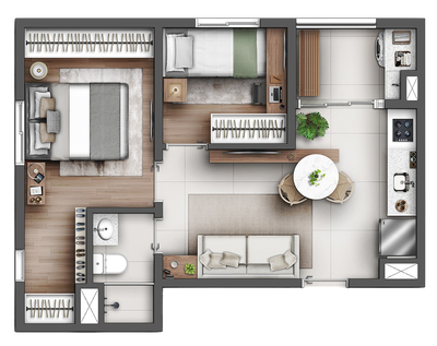 Apartamento, 2 quartos, 53 m² - Foto 2