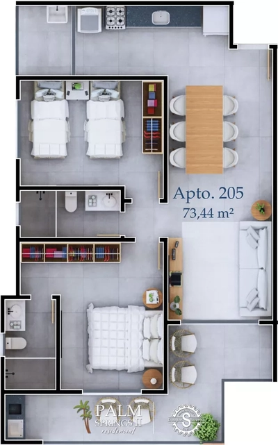 Apartamento, 2 quartos, 72 m² - Foto 2
