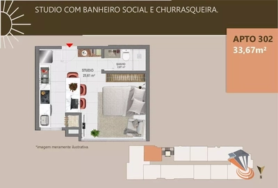 Kitnet-Studio, 33 m² - Foto 3