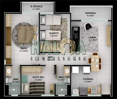 Apartamento, 3 quartos, 56 m² - Foto 5