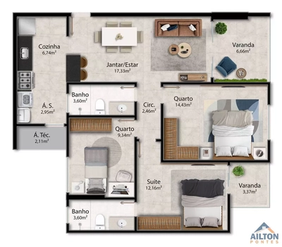 Apartamento, 3 quartos, 96 m² - Foto 4