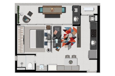 Apartamento, 1 quarto, 51 m² - Foto 1