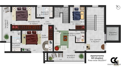 Cobertura, 3 quartos, 136 m² - Foto 4