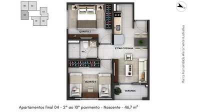 Apartamento, 2 quartos, 47 m² - Foto 5