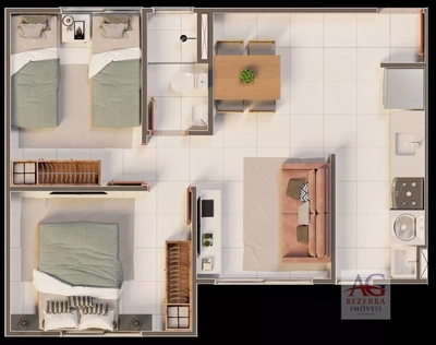 Apartamento, 2 quartos, 40 m² - Foto 2