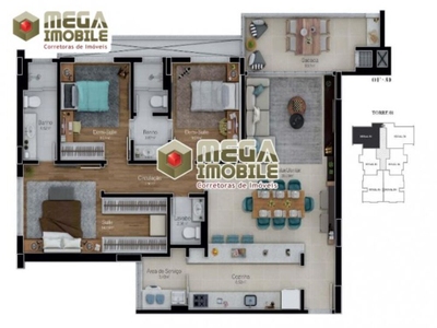 Apartamento, 3 quartos, 102 m² - Foto 2