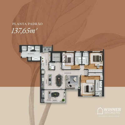 Apartamento, 3 quartos, 137 m² - Foto 4