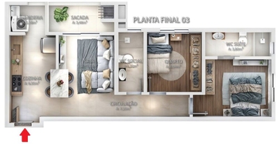Apartamento, 2 quartos, 66 m² - Foto 3