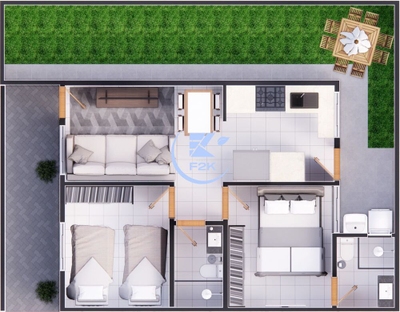 Casa de Condomínio, 2 quartos - Foto 2