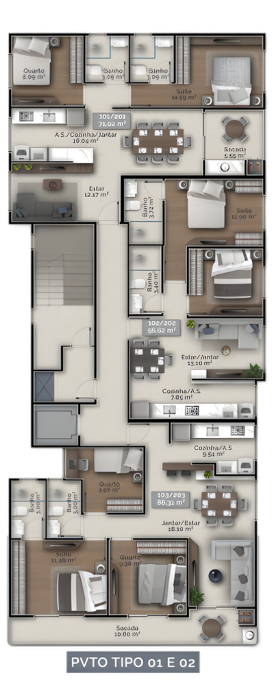 Cobertura, 4 quartos, 173 m² - Foto 3