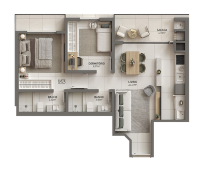 Apartamento, 2 quartos, 66 m² - Foto 4