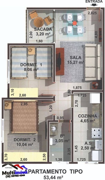 Apartamento, 2 quartos, 53 m² - Foto 2
