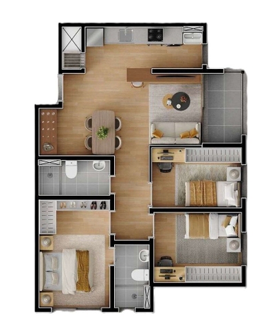 Apartamento, 2 quartos, 60 m² - Foto 3