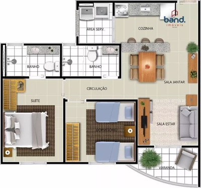 Apartamento, 3 quartos, 75 m² - Foto 3