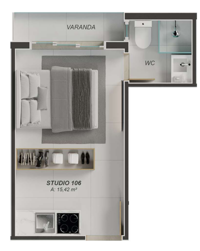 Apartamento, 1 quarto, 20 m² - Foto 4