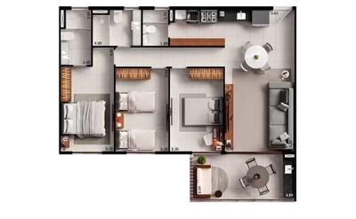 Apartamento, 3 quartos, 89 m² - Foto 2