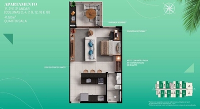 Apartamento, 1 quarto, 41 m² - Foto 2