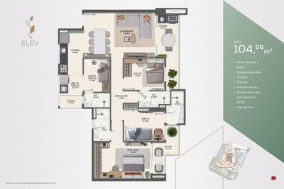 Apartamento, 4 quartos, 104 m² - Foto 3