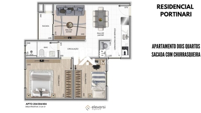 Apartamento, 2 quartos, 47 m² - Foto 3