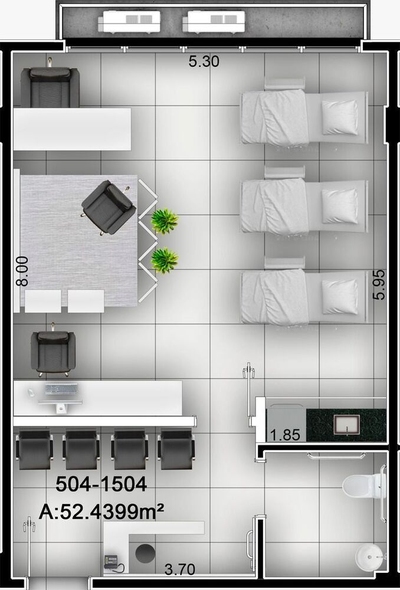 Sala-Conjunto, 52 m² - Foto 4