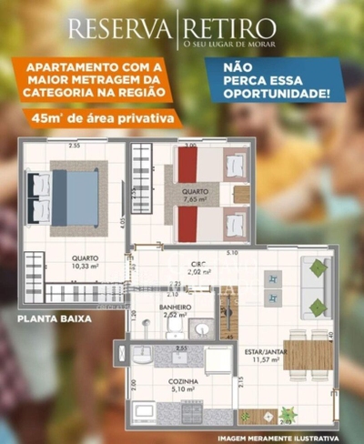Apartamento, 2 quartos, 45 m² - Foto 2