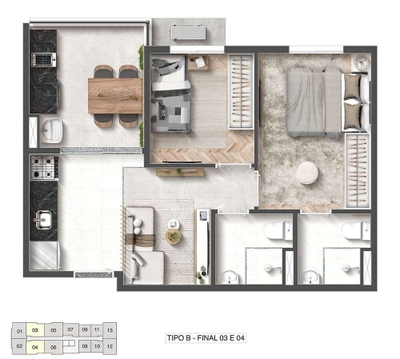 Apartamento, 2 quartos, 42 m² - Foto 4