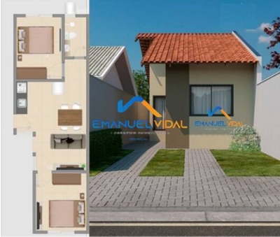 Casa, 2 quartos, 45 m² - Foto 1