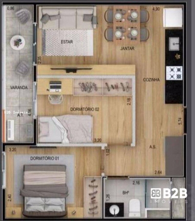 Apartamento, 2 quartos, 45 m² - Foto 1