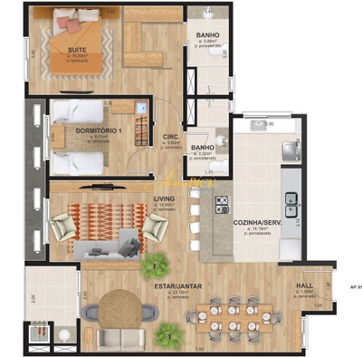 Apartamento, 3 quartos, 102 m² - Foto 2