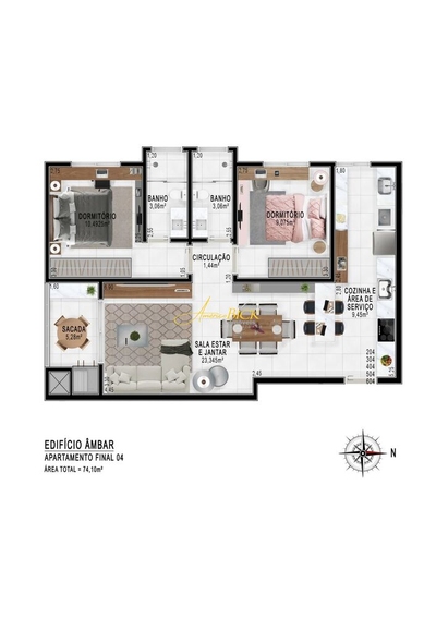 Apartamento, 2 quartos, 69 m² - Foto 4