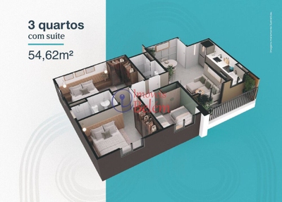 Apartamento, 3 quartos, 54 m² - Foto 3
