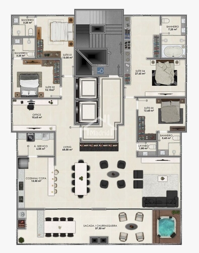 Cobertura, 4 quartos, 244 m² - Foto 5