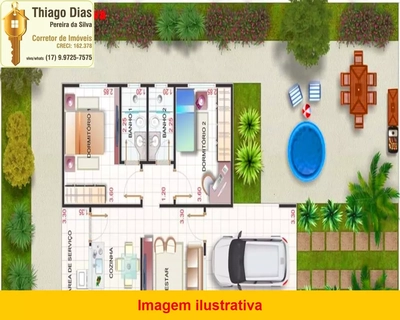 Casa, 2 quartos, 50 m² - Foto 1