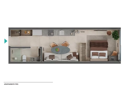 Apartamento, 1 quarto, 28 m² - Foto 1