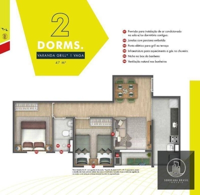 Apartamento, 2 quartos, 47 m² - Foto 1