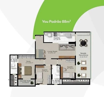 Apartamento, 2 quartos, 68 m² - Foto 2