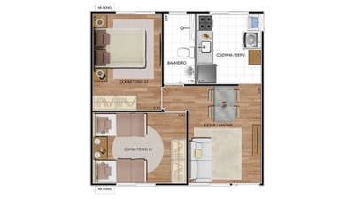 Casa, 2 quartos, 42 m² - Foto 3