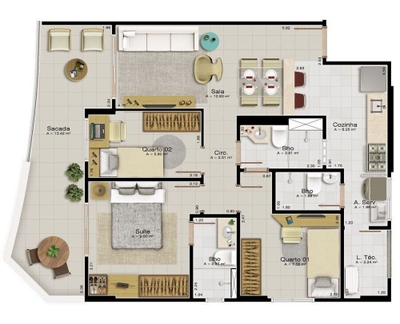 Apartamento, 3 quartos, 79 m² - Foto 1