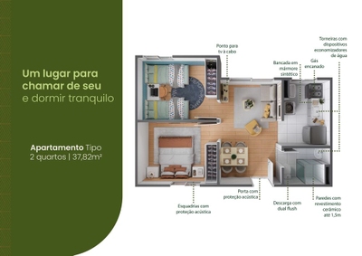 Apartamento, 2 quartos, 38 m² - Foto 1
