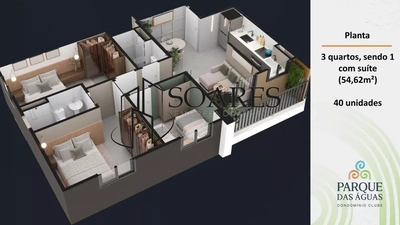 Apartamento, 2 quartos, 42 m² - Foto 2