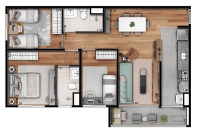 Apartamento, 3 quartos, 76 m² - Foto 4