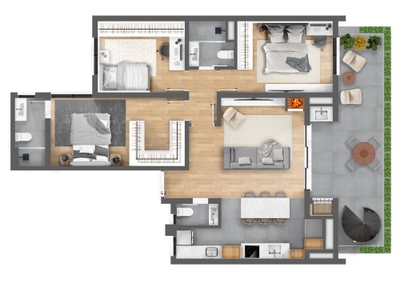 Cobertura, 3 quartos, 194 m² - Foto 3