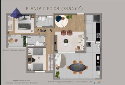 Apartamento, 2 quartos, 70 m² - Foto 2