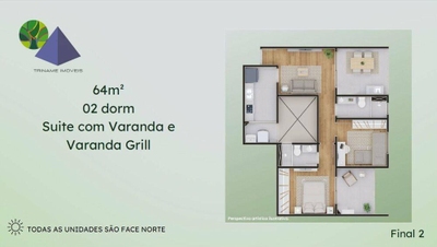Apartamento, 2 quartos, 56 m² - Foto 3